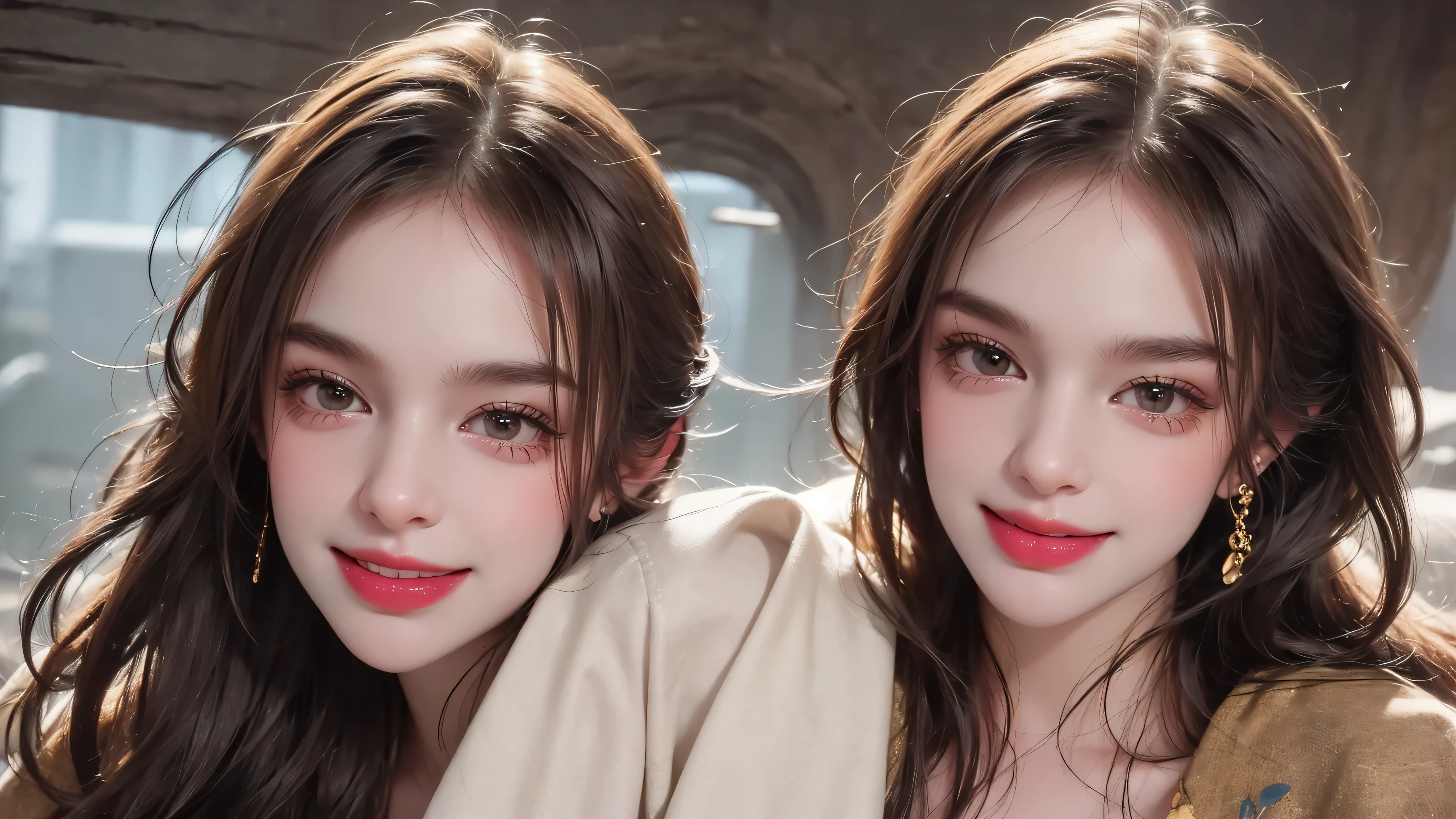 outdoor、Light brown hair、smile、