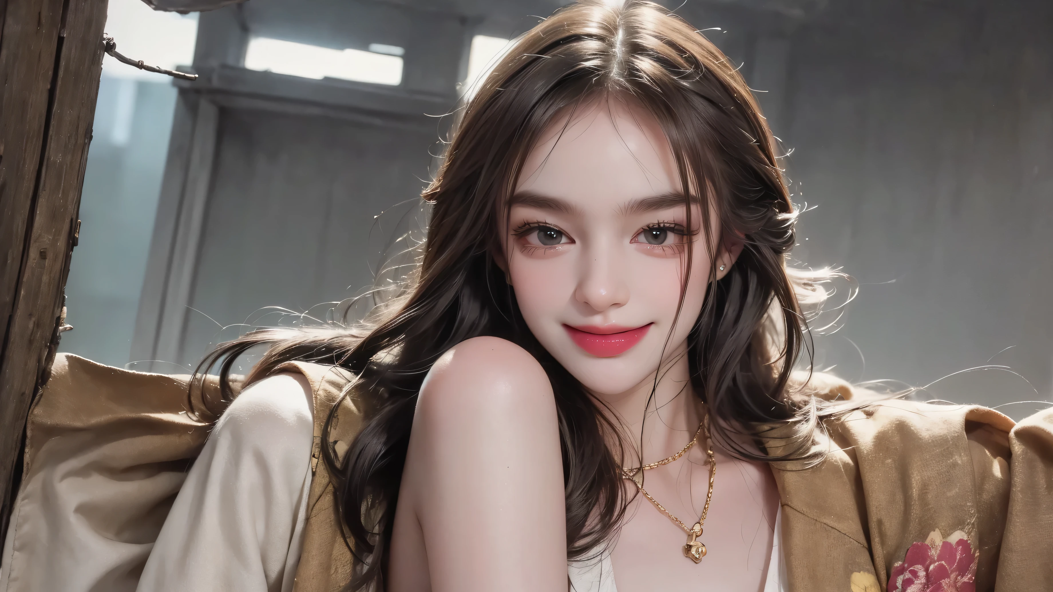 outdoor、Light brown hair、smile、