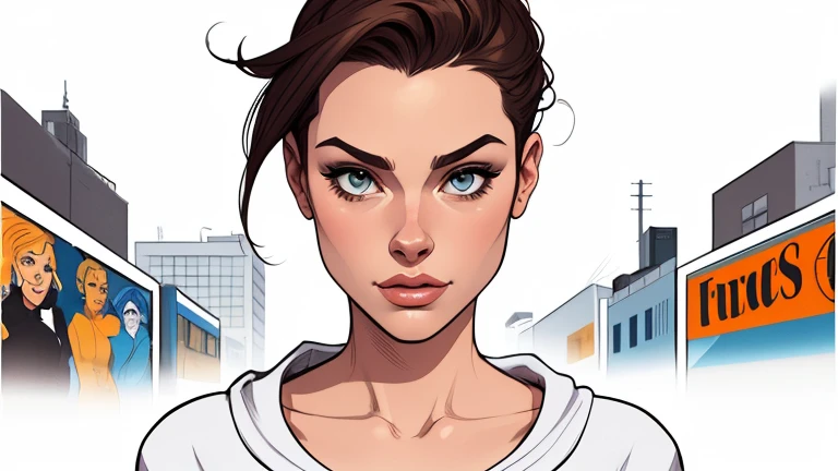 estilo de desenho animado:1.2), Dominika Paleta mulher Imagem de desenho animado de uma mulher , roupas sensuais , garota super fofa, authoritarian would be facial expressioncartoon style illustration, estilo de arte dos desenhos animados, estilo de arte dos desenhos animados, digital illustration style, design de personagens altamente detalhado, arte digital detalhada fofa, City fan art, design de personagem retrato, beautiful digital illustration, retrato de alta qualidade, arte em quadrinhos, retrato do design do personagem, white background Buso without clothes and medium breasts, beautiful and symmetrical body curves