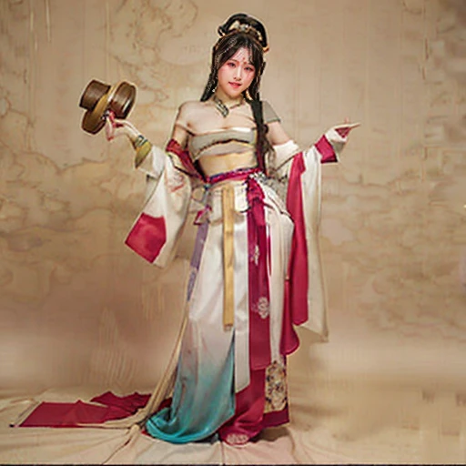 NSFW,perfect face,Three Kingdoms,Mrs. Mi,battle of nagasaka,Beautiful costumes with traditional designs,dirty with dust and mud,Clothes are ripped off and naked,Stripped clothes、裸のMrs. Miが薄暗い粗末な小屋の中に敷かれた莚の上に立ちつくしている,She looks blank due to the shock of being raped.,after being raped,big 、full nude、Pubic hair bladder,full_body,White, cloudy semen is overflowing from the female genitalia.、big areola、Pubic hair of the same color as the hair、messy hair、