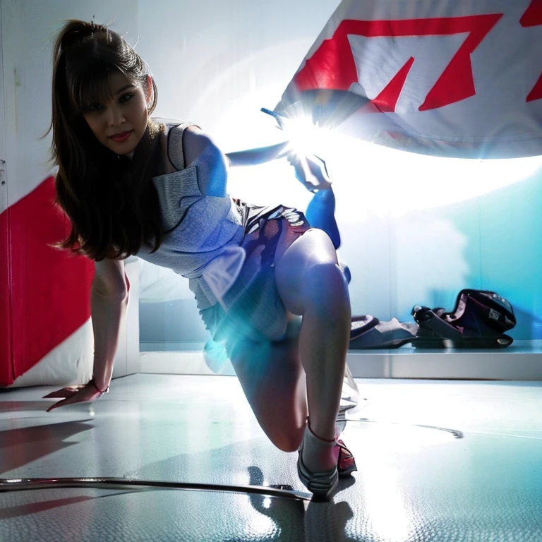 solo Cathy Kelley full body alone wearing a diaper