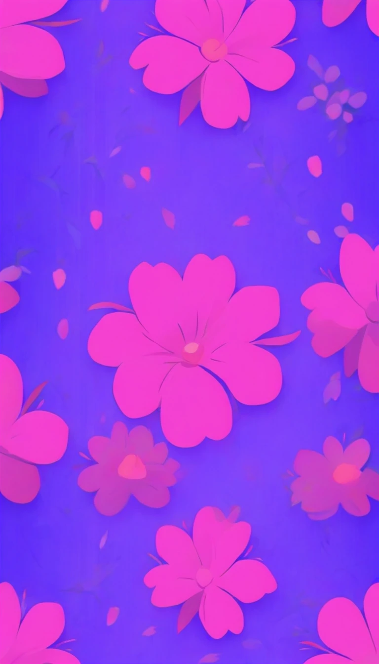 flower pattern, 1 background color, purple lavender color palette, flat color, flat art illustration, without realistic texture, no realistic texture, no detailed textures, minimalist pattern, flowers, pattern for Smart phone background screens