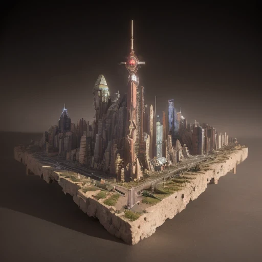 3598年Mars realistic model, (bifurcation, original photo, best quality, masterpiece:1.4),SteampunkCyberpunk6820 City,(CyberpunkMars light:1.3), Mars (related to land),(in a:1.3),Isometric, small nature, landscape on foundation,landscape,