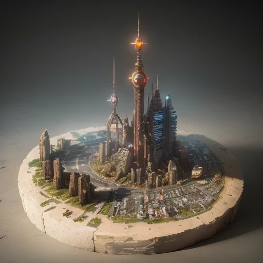 3598年Mars realistic model, (bifurcation, original photo, best quality, masterpiece:1.4),SteampunkCyberpunk6820 City,(CyberpunkMars light:1.3), Mars (related to land),(in a:1.3),Isometric, small nature, landscape on foundation,landscape,