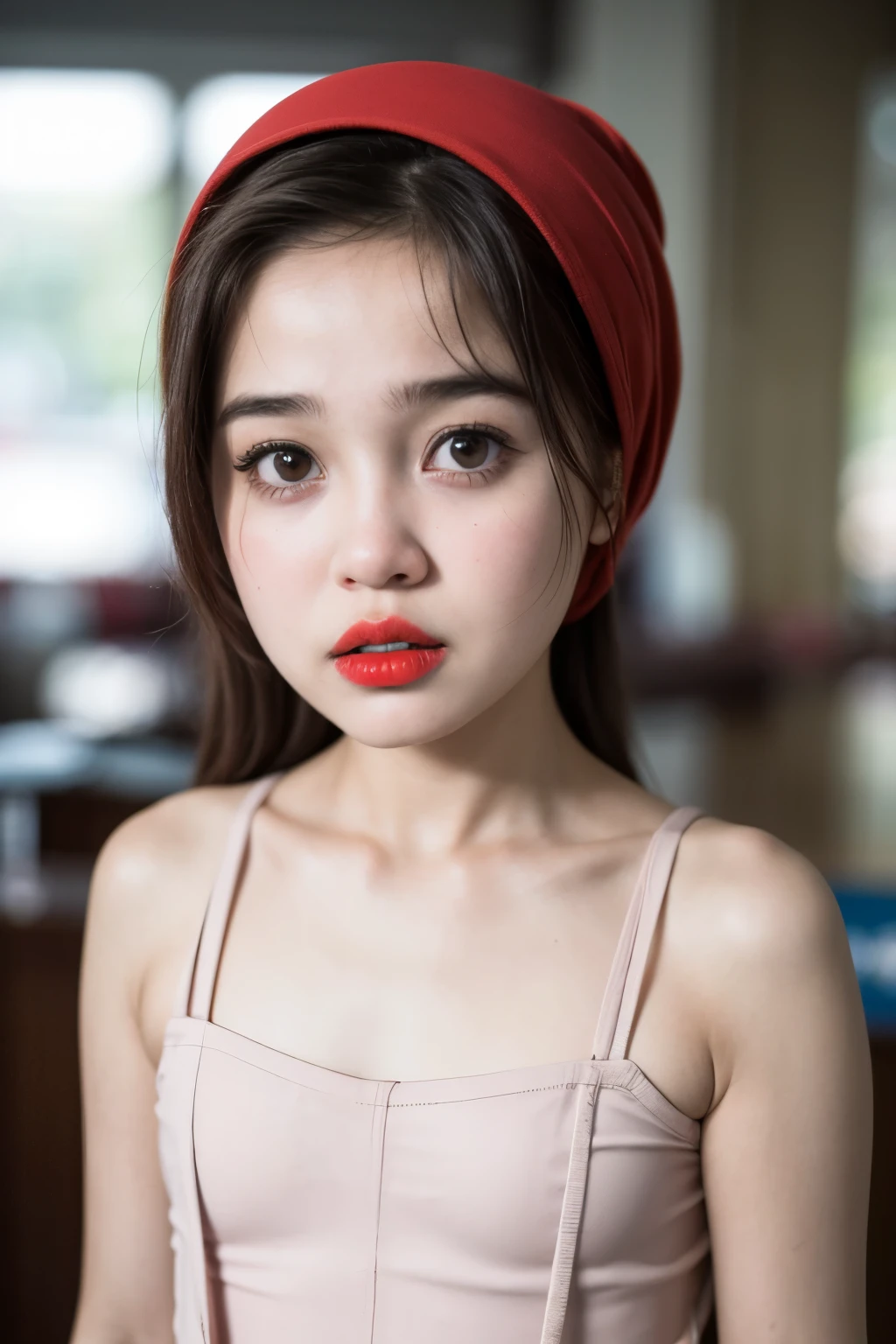 (Wearing Suspender), Very cute and baby-like face, Power puff girl, Naked, Angry pose, Angry face, (((HIJAB MALAY GIRL))), masutepiece, High quality, UHD 45K, Realistic face, Realistic skin feeling , A Japanese Lady, 8 years old, , Very cute and baby-like face, (((FLAT CHEST))), (MATRIX WORLD), ((look In front  at the camera and SADNESS)), ((())), (((CUTE GIRL))), ((RED LIPS)), ((NUDE)),  ((CHUBBY)), ((UNDRESS)). Working on an oil rig in the middle of the sea 