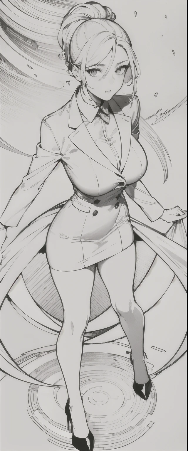 (masterpiece),(best quality:1.0), (ultra highres:1.0), detailed illustration, 8k, anime, 1girl, sexy anime girl, choker on neck, wearing a white shirt, open shirt, pink bra, black miniskirt, perfect breasts, pretty face, detailed face, beautiful eyes, detailed eyes, dark red eyes, highlights in eyes, bright red lips, red lipstick, red hair, beautiful stylish hair, highlights in hair, anime style, best quality, coloured, colorful photo, vibrant