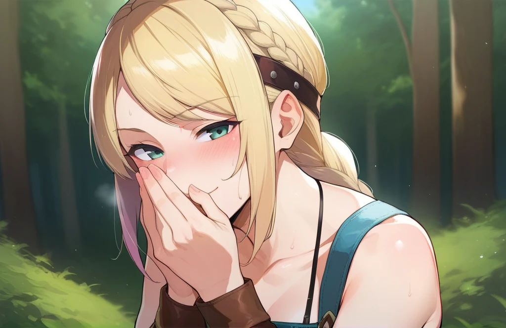 Nsfw,open mouth ,(((1girl,1boy,fellatio))),masterpiece,Highly detailed eyes,glowing eyes,Shine ,The most detailed face,Most detailed skin,The most detailed hair, Kyoto Animation,highest quality, High resolution, Anime Coloring,Violet Evergarden,kneeling ,(((Braiding, Hair Ribbon, Red ribbon, jewelry, brooch, Brown gloves, ))),in the forest,(((White lace panties,white lace bra ))),