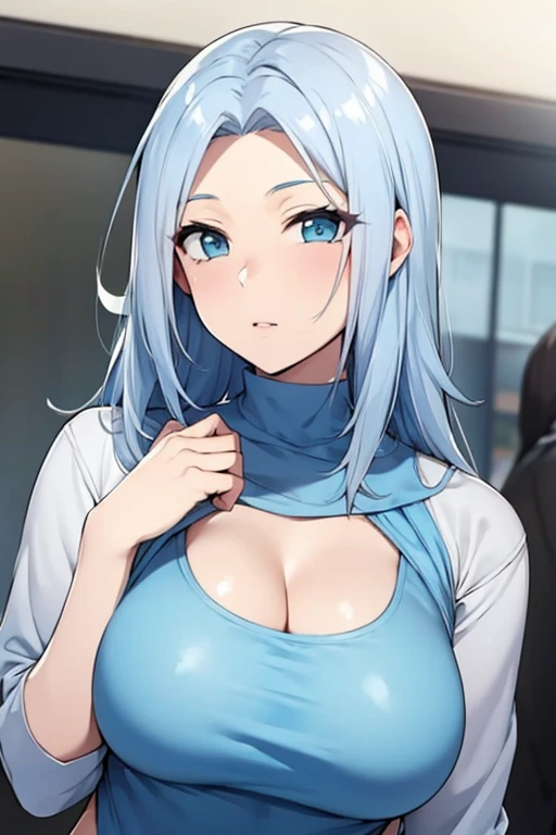 Hair Color Pale Blue　big breasts