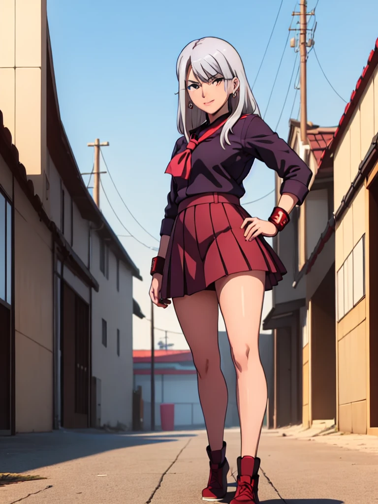 naked mariam,Highest quality,(beauty),masterpiece,  One girl,Physically Based Rendering ,Ultra-high resolution,Tight waist, skinny,Big eyes,Long legs,(Small breasts),Puffy eyes, night,(Rainy Town), Shiny skin, In-person audience, Combat Stance, (Clench your fist),A strong expression,