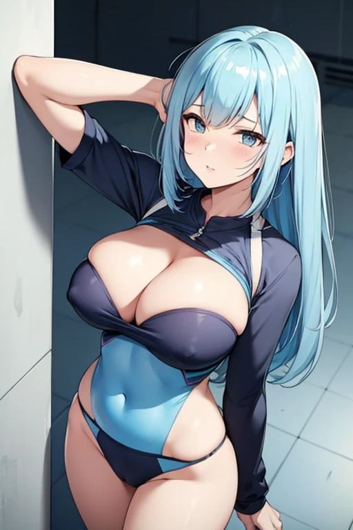 Hair Color Pale Blue　big breasts