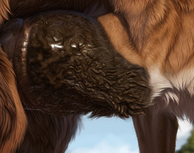 anthropomorphic Tauren, Fluffy, high resolution, realistic, Soft, 4K, upscales, high detail, Delicate fur, ((The tail in the right place)), tavern gloryhole, shaggy, green eyes, bovine face, bovine snout, bovine tail, realistic fur, ((peeking at viewer)), huge fluffy ears, 1 tail, hyper nipples, lifted arched cow tail, dripping pussy, ass sticking out, looking back at viewer, long nipples, two arms, two hands, hyper canine pussy, perfect pupils, tight canine pussy, puffy canine pussy, bedroom eyes, 2 huge cloven hooves, hyper areola, hair-bun, blushing, erect nipples, well lit bright eyes, white fur, white body, pussy squirting, wet canine pussy, freckles, presenting canine pussy, hyper breasts, hands spreading ass apart, skinny legs, low-angle view, worms-eye view, paw print pattern on ass, pussy close-up, soaking wet pussy, thick line of pussy juice leaking, pussy leaking cum, excessive cum, pussy full of cum, cum on floor, cum welled up in pussy, sucking cock from glory hole