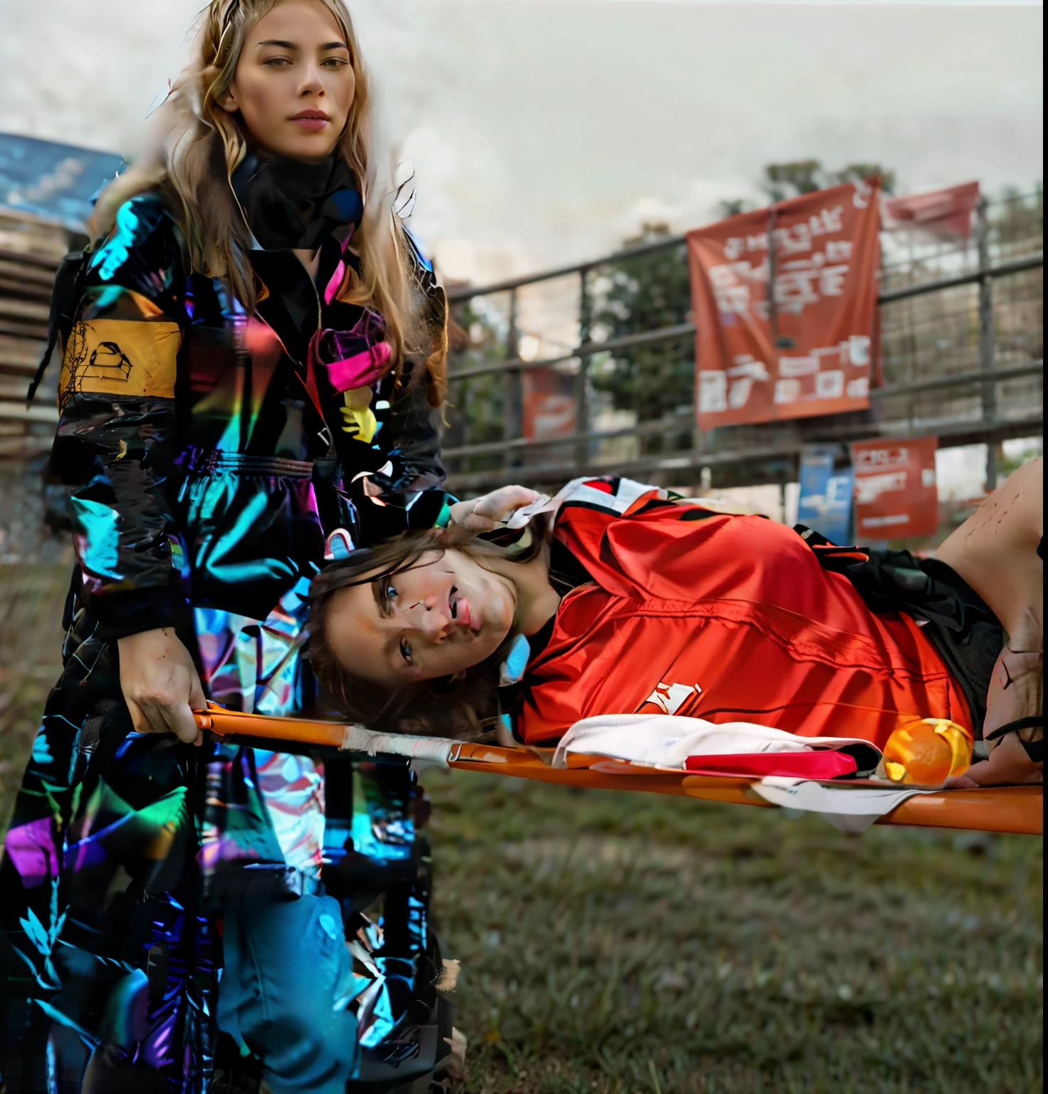 a shapy man's torso lying on the side, in a cottoned soccer jersey