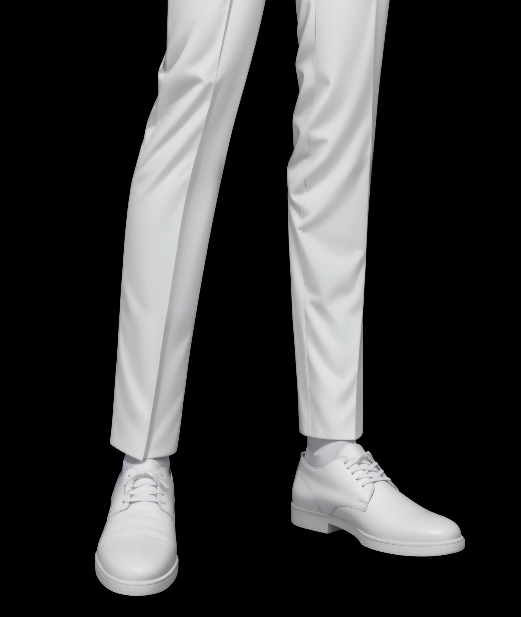 Dress Pants, white shoes, grey pants and black dress shoes, white pants, clothes high detail, Meticulous legs towering high above you, Full body details, Highly realistic details, on clothes! Very detailed, Full body shots in super detail, Full body close-up