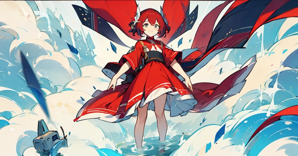 Woman in a red dress