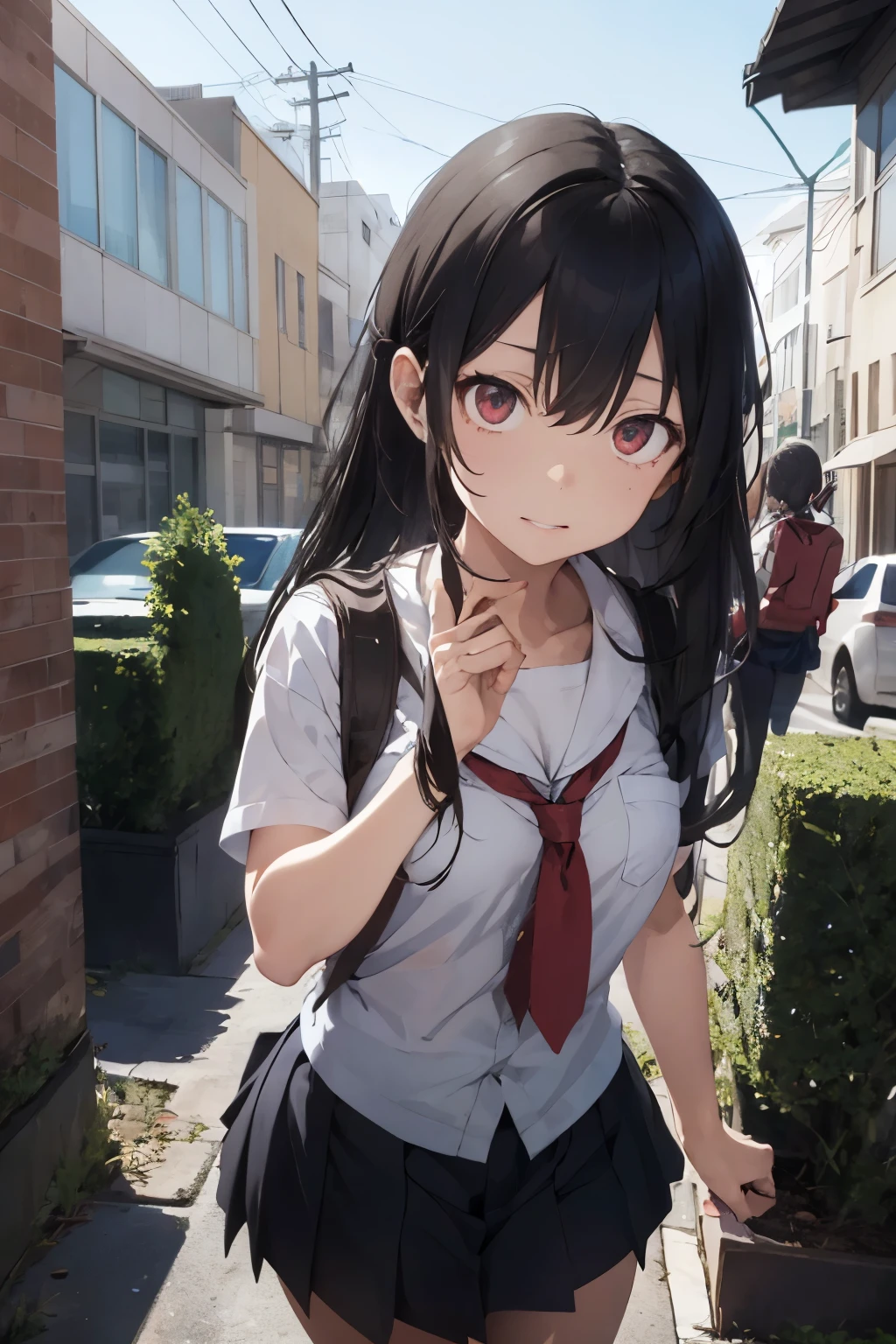 (Empty eyes) (obsession) (yandere) (school) A yandere girl student with dead eyes and obsession