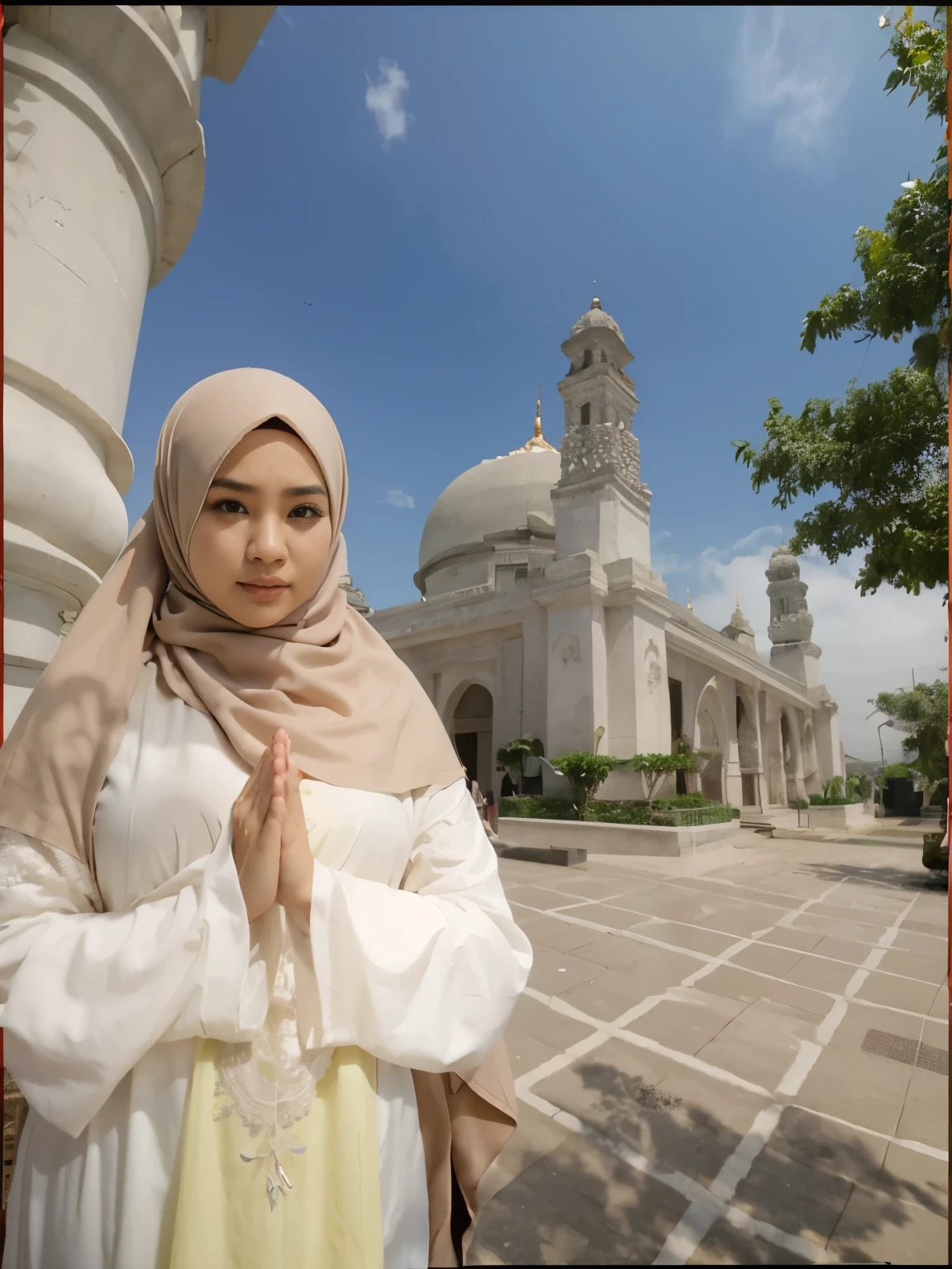 Indonesia woman, hijab, plump, size plus woman,