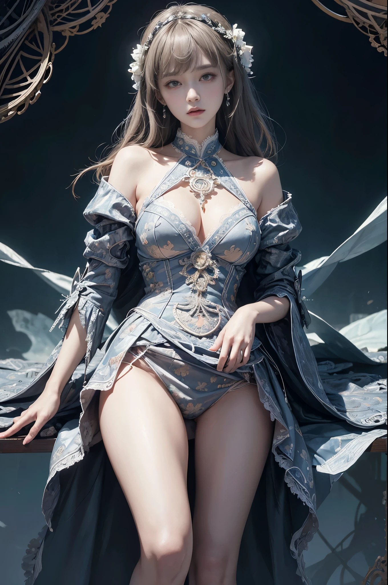 official art, unity 8k wallpaper,(Lace panties), ultra detailed, beautiful and aesthetic, masterpiece, best quality, (zentangle, mandala, tangle, entangle), (fractal art:1.3) , 1girl, extremely detailed, dynamic angle, cowboyshot, the most beautiful form of chaos, elegant, a brutalist designed, vivid colours, romanticism, by james jean, roby dwi antono, ross tran, francis bacon, michal mraz, adrian ghenie, petra cortright, gerhard richter, takato yamamoto, ashley wood, atmospheric, ecstasy of musical notes, streaming musical notes visible