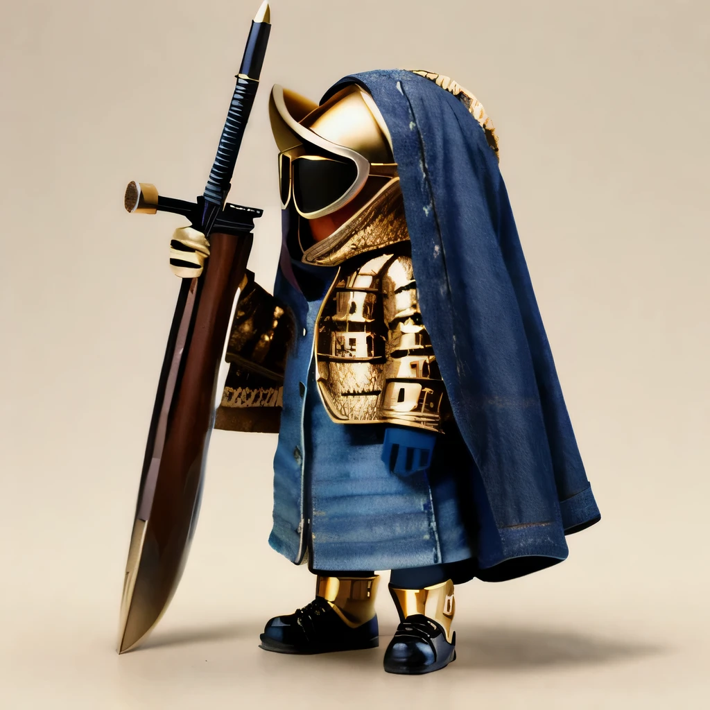 Brilliant Gold Diamond Maya Star((Rosewood))Copper weapons, Burlap Cloak Mummy Hood Platinum Silk Cyberpunk Light Crossbow Space Station 1:90 miniature models, illustration, Side view, (Side view), Wear gold-rimmed reflective sunglasses, Carrying future weapons, very happy, Side view, whole body, 3d, (Black and white checkered glasses) octane rendering, perfect appearance, Collagen protein(((denim)))