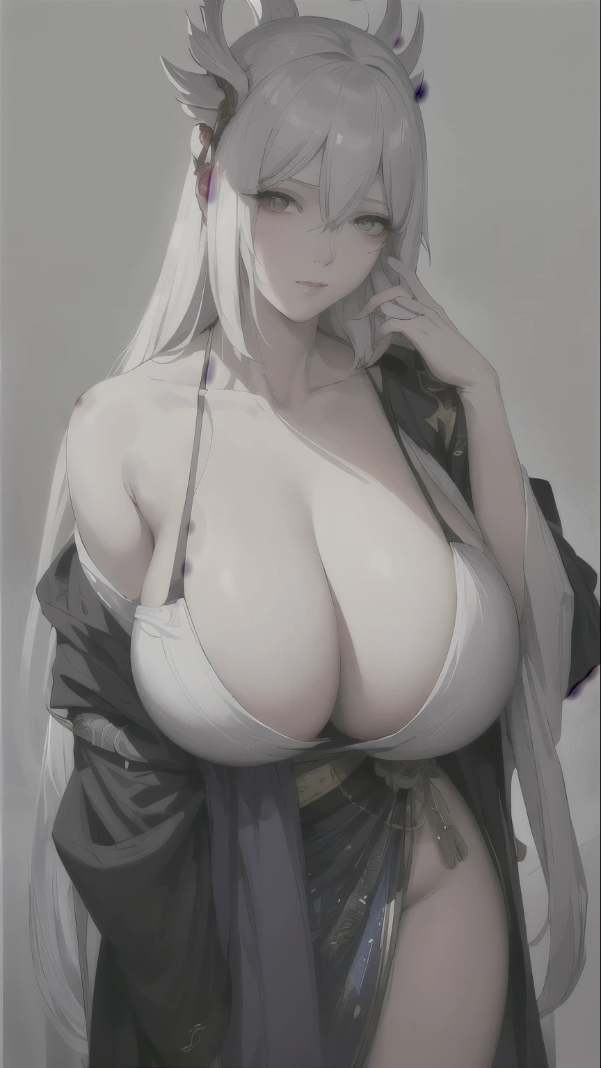 a white hair、Woman in white mask,Slender thighs beautiful figure drawing, guweiz, guweiz style artwork, White-haired God, , Epic and beautiful character art, Stunning character art,