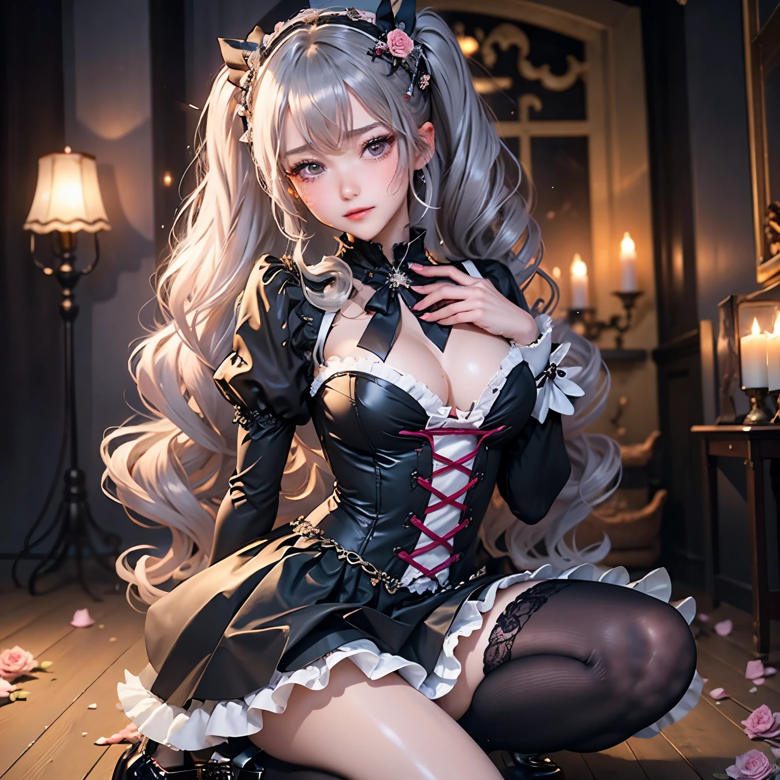 ハードdark gothicメイク、my sanity、deep night sky、horror、black dark eyeshadow、cry、grieve、Good skin glow、dark gothicメイク、dark smile、restless palace、fragrant beauty、22 years ago、lure、Expression of intense sexual pleasure、embarrassed look、dark gothic、lewd expression、debris flies、highest quality、View 5 books、Expression of sexual pleasure in suffering、drunk face、purple maid outfit、Mysterious、Noble、A face that is holding back the toilet、super sexy、loving smile、twin tail hair、jet black ruffle skirt、right blue eye, left eye is red、バラで覆われたゴシック様modeのベッド、Super bewitching pose、stick out your butt、platform heel shoes、dark makeup、black lipstick、Stained glass、black metal world、open your legs loosely、make the world beautiful、Sitting on a bed of roses、gothic ****ta clothing、comb hair、A little slender、silver hair、long hair straight hair、Cute Gothic ****ta Dress、beautiful face、elegant face、bewitching face、knee high socks、Stained glassが背景、My chest is glistening with sweat、the room is dark、goth long dress、bell sleeve、wizard sleeve、decadent look、sexually excited look、part of hair、mode、ゴシックmode、Glossy thighs wet with water、Thighs wet and shiny with oil、Background of a room full of roses、sad expression、Rose Maiden、The embroidery is pink、The costume has pink embroidery、thigh high socks、kneel down、Place your knees on the floor、knee high socks、Her thighs shine with a lot of sweat.、kneel down、My body is wet and shiny、Lots of glitter on the thighs、sweating、My thighs are sticky from sweating、Sweat glistens on my thighs, The whole body is sweaty and shiny、pretty sweaty、My thighs are sweaty、my thighs are so wet、I sweat a lot and my thighs are shiny....、A large amount of sweat shines all over the body、spread your legs wide、slender body、gentle expression、masturbation behavior、deep black eyeshadow、despicable act、Stained glassと薔薇背景、wearing black underwear、black panties、thighs are a little thin、duo、female couple、i have lesbian friends、Are standing、hug a girl、