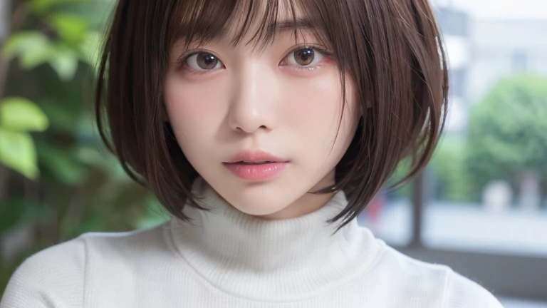 (bob cut hair:1.2),(Wearing turtleneck clothes:1.2),1 girl,Japanese,21 years old,(small breasts:1.3),(highest quality,masterpiece:1.3,超A high resolution,),(Super detailed,caustics),(Photoreal:1.4,RAW shooting,)ultra-realistic capture,very detailed,High resolution 16K human skin close-up。 natural skin texture、,The pores are、、、、、、、Must be detailed enough to be easily identified。 Skin should look even-toned and healthy。 Use natural light and color, sad expression, look at the camera, perfect dynamic composition, outdoor