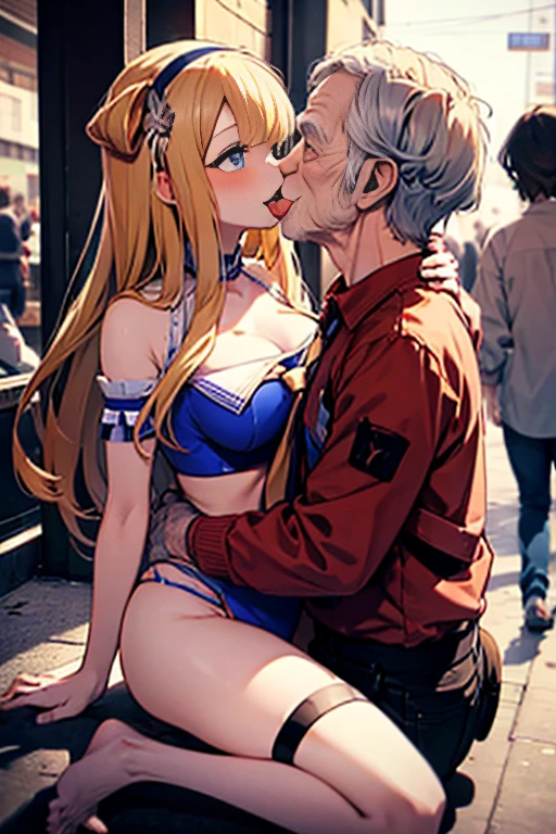 {perfect anatomy},((beautiful face:1.5)),((Pregnant: 0.8)), ((( french kiss, 1 girl, 1homeless old man, hetero,kiss, french kiss, tongue kiss,:1.5))),stars and stripes bikini,(masterpiece, best quality, illustration, delicate details, 8K:1.3), (studio light, best shadow, picturesque, styleadder),
BREAK, (sharp eyeliner, (symmetric eyes, perfect eyes, detailed eyes), finely detailed beautiful face, perfect anatomy),
BREAK, nice hands, perfect hands, hand by Guido Daniele,
BREAK, 1girl, solo,
BREAK, FletcherMKIIBikiniKC, (blue) bikini, (sailor collar) bandeau, (hibiscus) hair flower, (blue) hairband, navel, thigh strap, collarbone,
BREAK