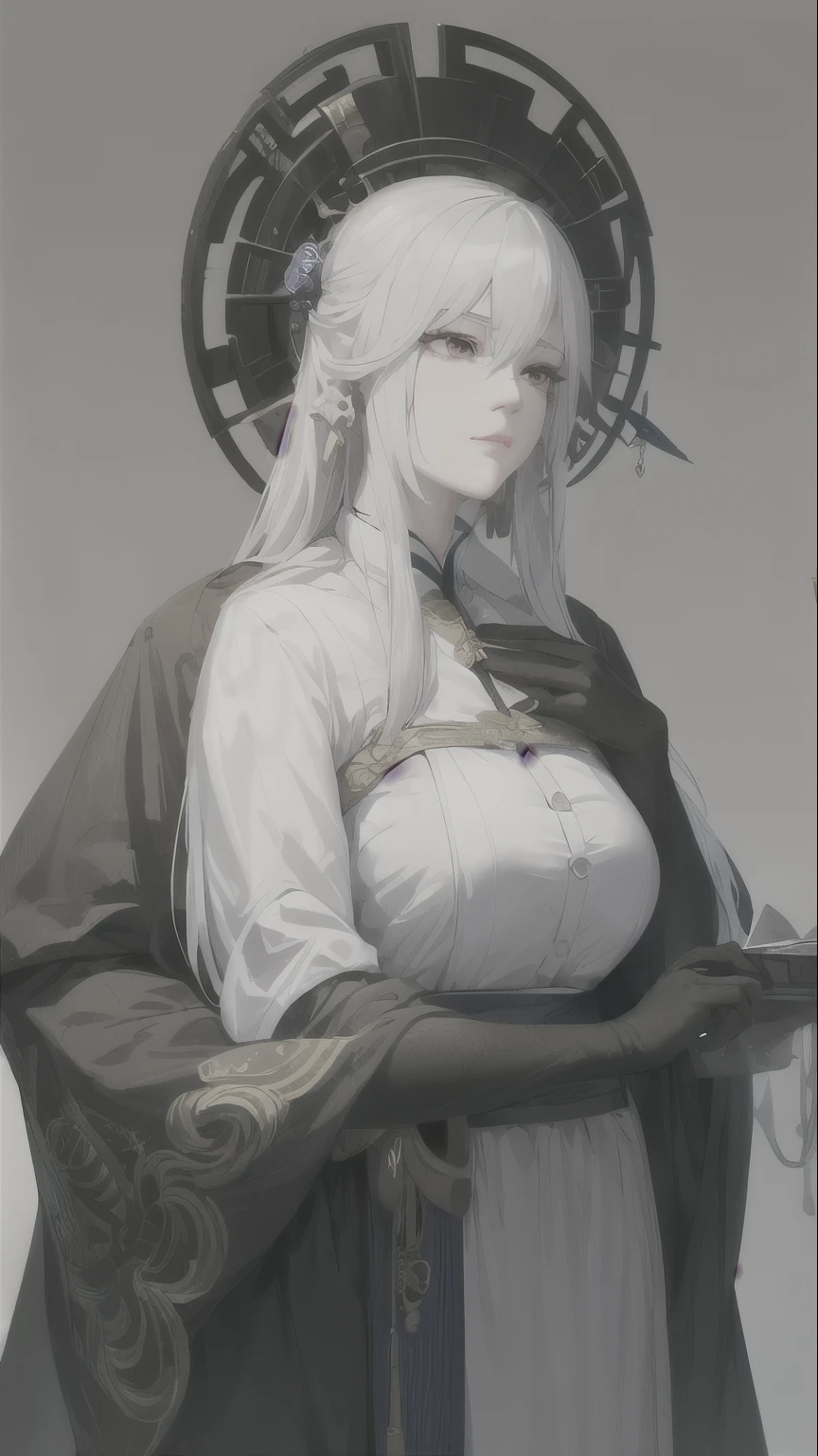 a white hair、Close-up of woman wearing white mask, beautiful legs，Chivalrous style，beautiful figure painting, guweiz, guweiz style artwork, White-haired God, author：Yang Jie, Epic and beautiful character art, Stunning character art, author：Fan Qi, by Wuzhun Shifan, guweiz on pixiv artstation