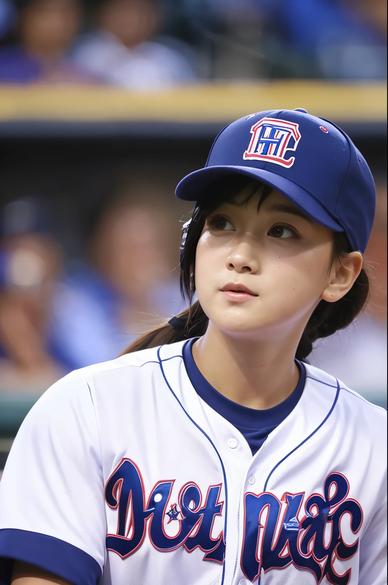 ((highest quality)), ((masterpiece)), (be familiar with), perfect face,baseball uniform,cute,baby face,perfect face,beautiful