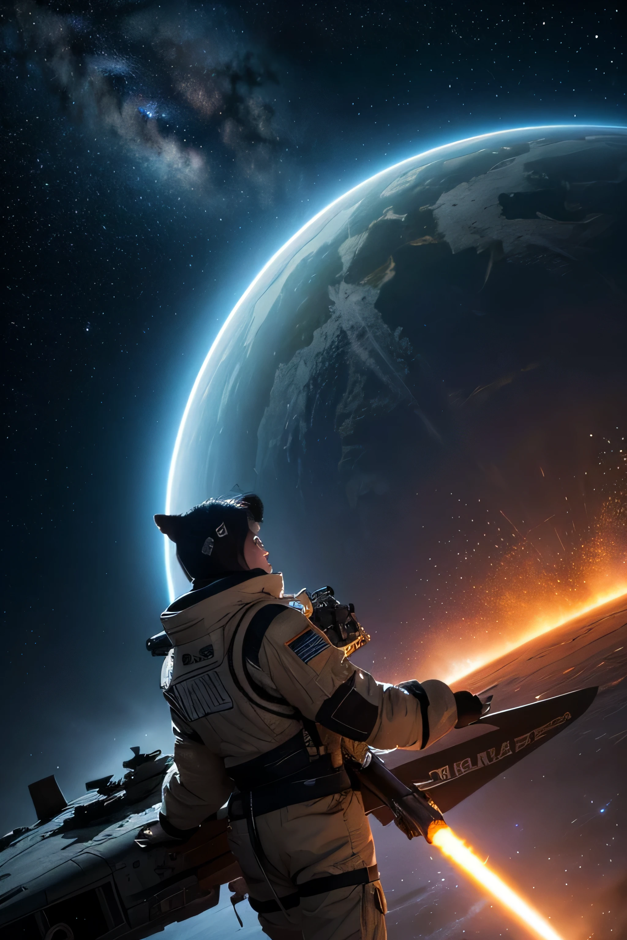 In a galaxy far, far away，Stars shine，Various forces are like wolves and tigers，Fighting for resources and territory。In this chaotic sea of stars，aircraft，The spacecraft is the holder of this ace license，He is a legendary figure in this interstellar conflict.。