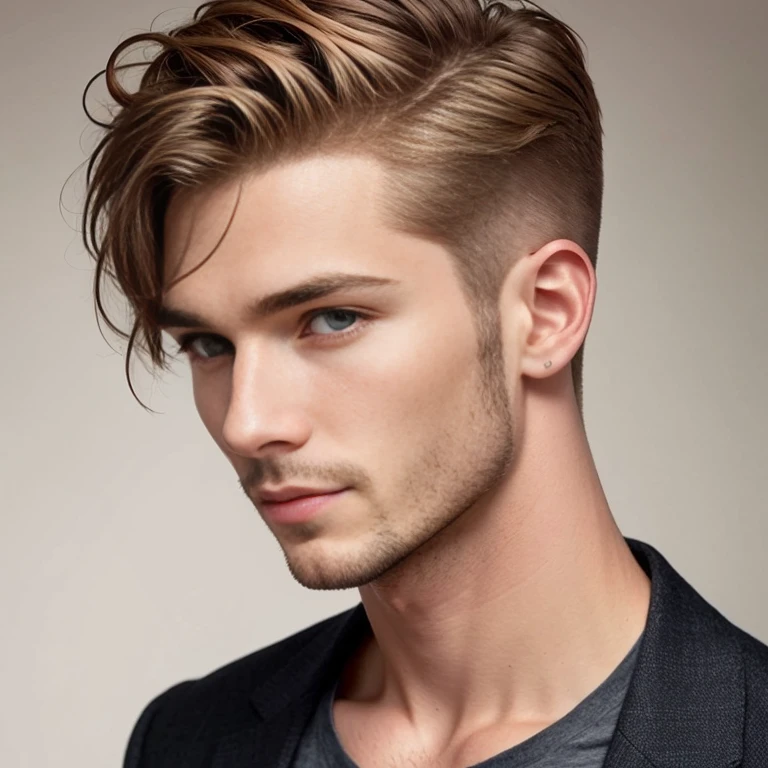 perfect inglish man, short hairstyles light hair focus on character's face