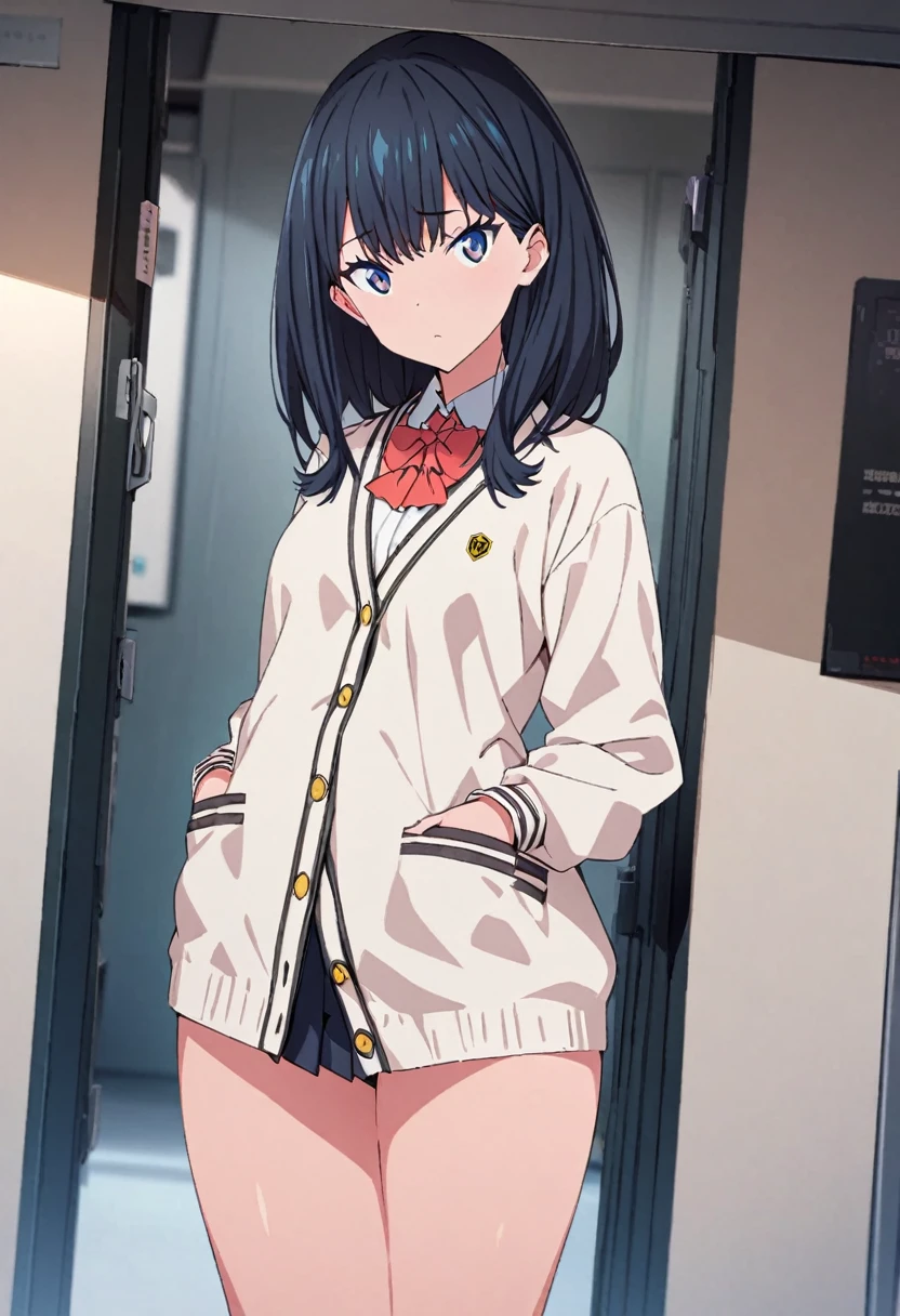 High-definition,high resolution,8k.perfect face,perfect figure, 1 girl.solo,TaKarada rikka_ssss.GRIdMAN.Inside the school, ,