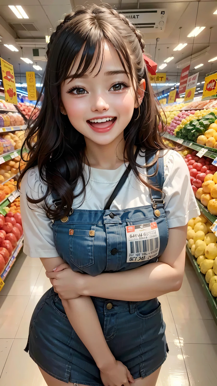 The only beautiful girl、NSFW、Super detailed、High resolution、transcendental beauty highest quality、masterpiece、Wear knee socks、Majimix Real、(RAW photo:1.2)、(Photoreal:1.4)、Detailed beauty、and delicate expression、At a crowded McDonald's's、(McDonald's uniform is torn、I can see your nipples:1.5)、McDonald's Costumes、mcdonald's hat、blonde、brown hair、messy mash hair、((you can see me))(squat)、eyelash、sparkling eyes、glossy lips、beautiful and detailed eyes、((beautiful japanese girl))、very detailed expression、highly detailed face、movie lighting、positive、((dynamic pose))、((open stance))、(The front of my jeans is torn、I can see your pussy:1.8), McDonald's Uniforms、Nameplate、 (Accurately represents the shape of the female genitals:1.5), (Detailed depiction of the labia minora, vaginal opening, Detailed depiction of the clitoris:1.5), (Open your legs wide and raise your knees:1.8)、(Limb restraint:1.6)、(man's hand touches pussy:1.8)、thin legs、(Open your mouth wide and look at your tongue:1.7)、Panting with sexual pleasure、(Feel the climax of ecstasy:1.6)、Open your mouth wide and scream、shame、Her cheeks flushed slightly、Heartbreaking cry