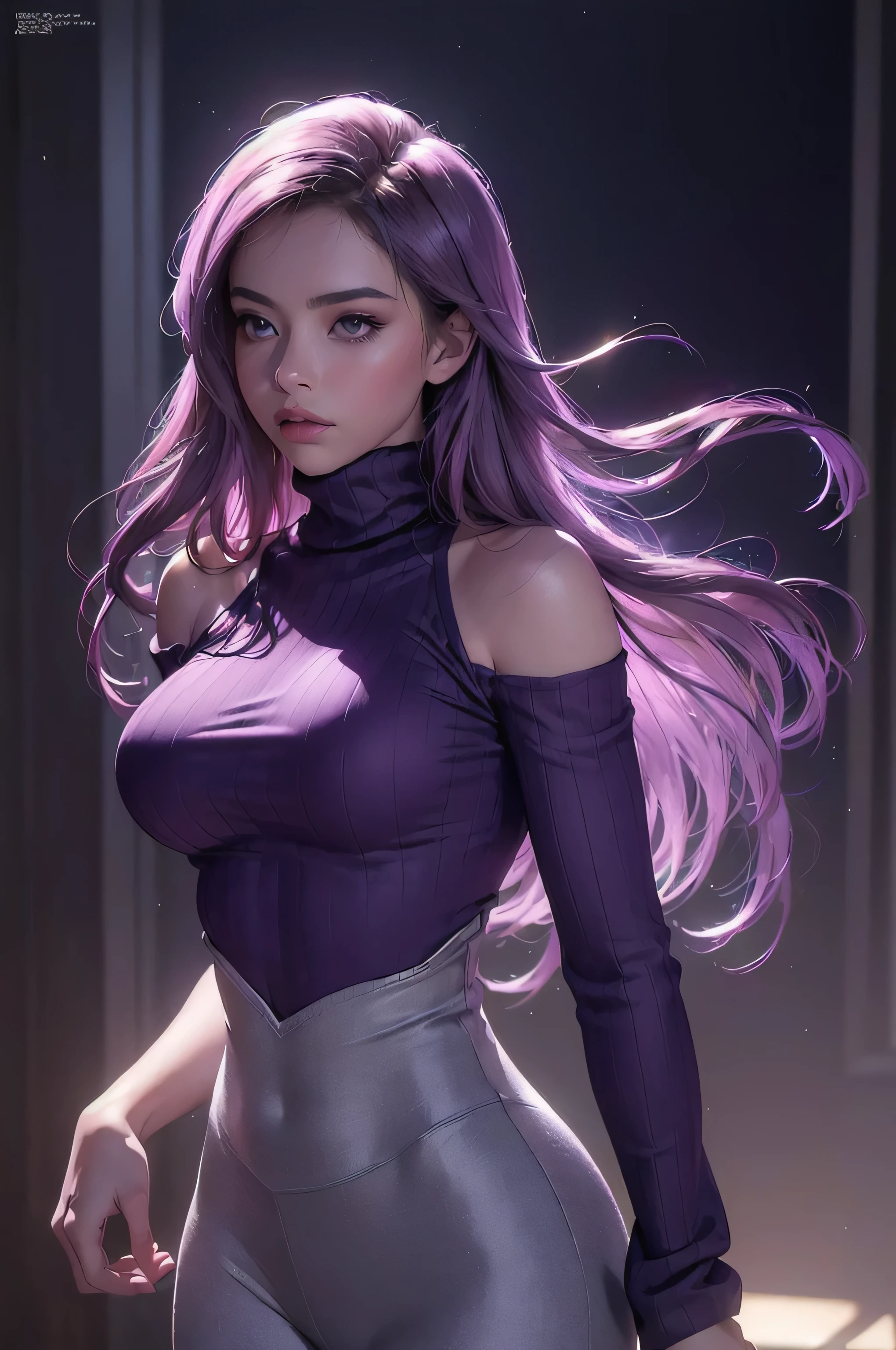 Best Quality, Masterpiece, Portrait, Perfect Anatomy, Femininity, Cool, Flawless, Two Sisters, Sexy, Stylish, Mature, Purple Eyes, One girl with light pink long hair touches the chest of another girl with light blue-violet hair, Mole on top lip, Red lipstick, Big Breasts, bdsm, sex, drops of moisture, top view