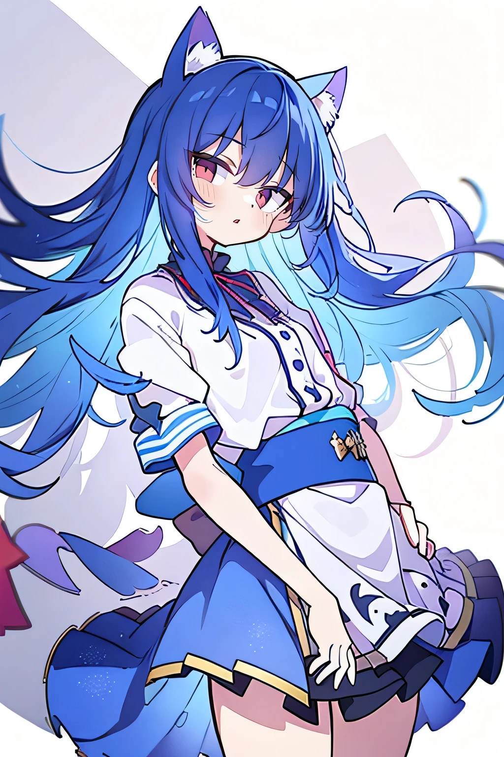 (Masterpiece), best quality, expressive eyes, perfect face, 1girl,
Put your hands on your waist, fair, gorgeous, Japanese comics, girl, Lola, young angel, blue hair, blue hair, flowing clothes, hug the waist, hug the waist, hands on hips, hands on hips, lay down , lying on the ground, legs on the ground, flat chest, cat ears