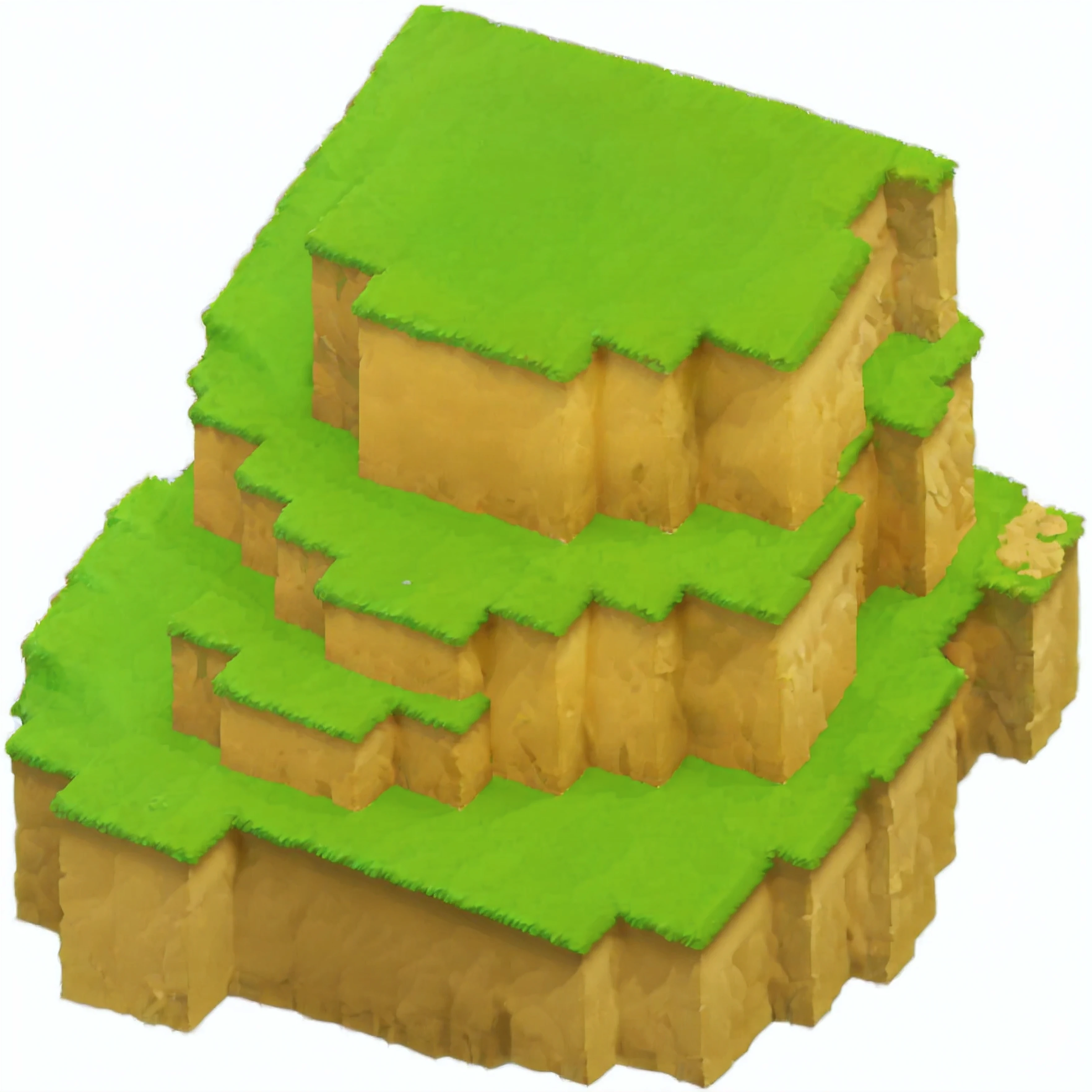 a close up of a green and brown block with a white background, voxel based world, isometric island in the sky, isometric voxel, isometric voxel art, isometric map, isometric 8k, voxel, height map, terraformation, floating islands, high quality voxel art, isometric invironment, voxel art,grassland,grassland texture,Super fine,Ultra-detailed,Ultra-clear