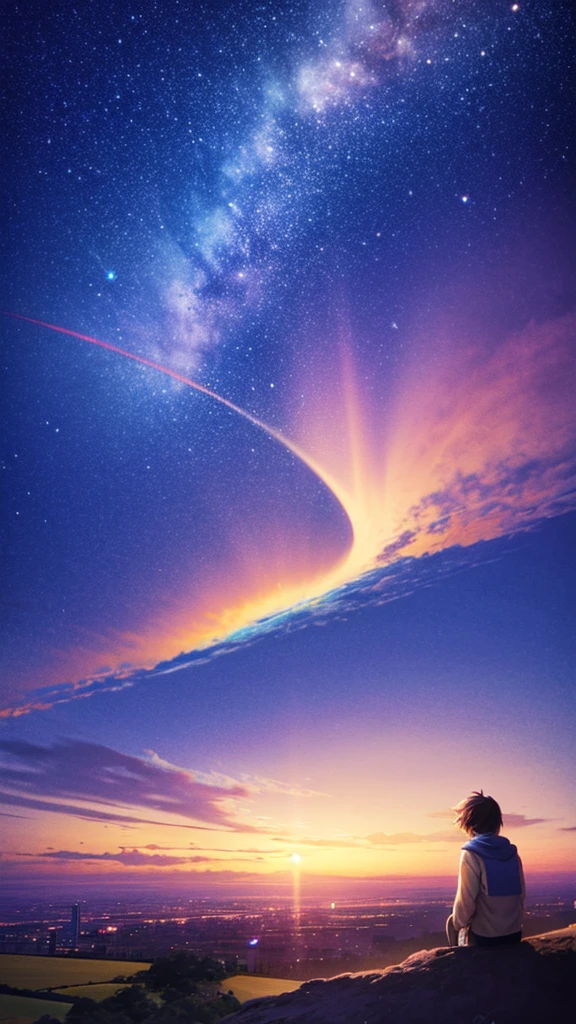 anime anime wallpapers with a view of the sky and stars, cosmic skies. by makoto shinkai, anime art wallpaper 4 k, anime art wallpaper 4k, anime art wallpaper 8 k, anime sky, amazing wallpaper, anime wallpaper 4 k, anime wallpaper 4k, 4k anime wallpaper, makoto shinkai cyril rolando, anime background art