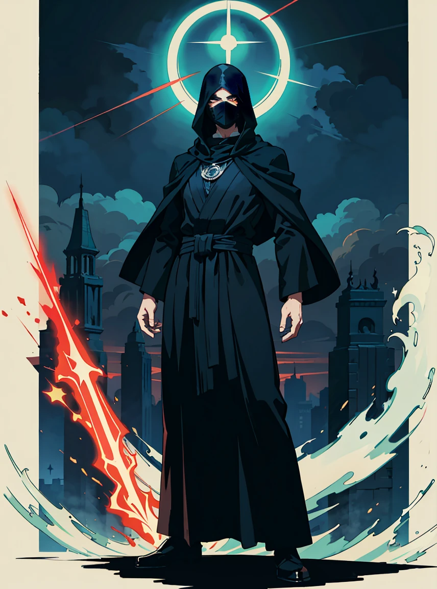 “In a spellbinding anime sequence, a 25-year-old man stands amidst a cosmic encounter, his presence commanding attention against the backdrop of a Sith temple. His gaze penetrates the darkness with eyes reminiscent of Sith lords from the Star Wars saga, exuding an aura of dark power and enigma. The intensity of his stare emanates a malevolent red glow, captivating viewers with its sinister allure and hinting at a deeper connection to the dark side.

The scene unfolds within the eerie ambiance of the Sith temple, where towering spires and ominous shadows dominate the surroundings. Ancient symbols adorn the walls, whispering tales of secrecy and dark rituals, adding layers of mystery to the setting. Tension fills the air, as if the very atmosphere crackles with forbidden energy, setting the stage for a confrontation of cosmic proportions.

Despite the encroaching darkness, the man’s expression remains steadfast, exuding unwavering confidence and determination. His stance is resolute, a testament to his unyielding allegiance to the dark side of the Force. Inspired by the visionary styles of Tetsuya Nomura, Hideaki Anno, and Satoshi Kon, this scene captivates with its blend of mystique, intrigue, and foreboding power, drawing viewers into a world where the line between light and darkness blurs.”

{The camera is positioned very close to him, capturing his commanding presence amidst the cosmic encounter, with the Sith temple looming ominously in the background.} | He is adopting a dynamic_pose as he stands amidst the cosmic encounter, his stance exuding confidence and determination, ((dynamic_pose):1.3), ((perfect_pose)), ((perfect_pose):1.5), (((full body image))), ((perfect_fingers, perfect_hands)) better_handore Detail))”.