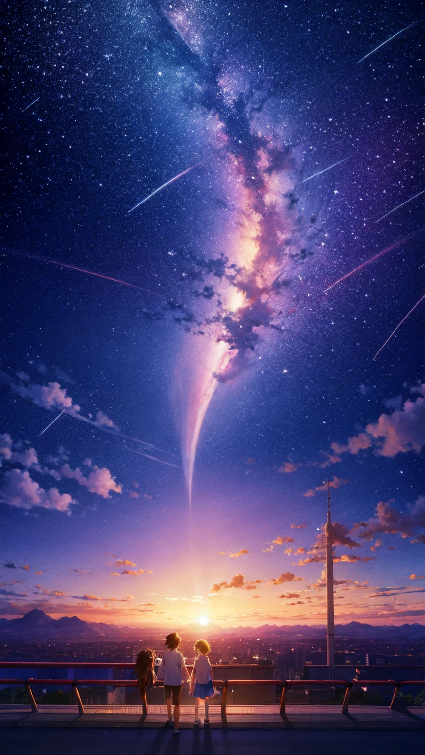 anime anime wallpapers with a view of the sky and stars, cosmic skies. by makoto shinkai, anime art wallpaper 4 k, anime art wallpaper 4k, anime art wallpaper 8 k, anime sky, amazing wallpaper, anime wallpaper 4 k, anime wallpaper 4k, 4k anime wallpaper, makoto shinkai cyril rolando, anime background art, no character