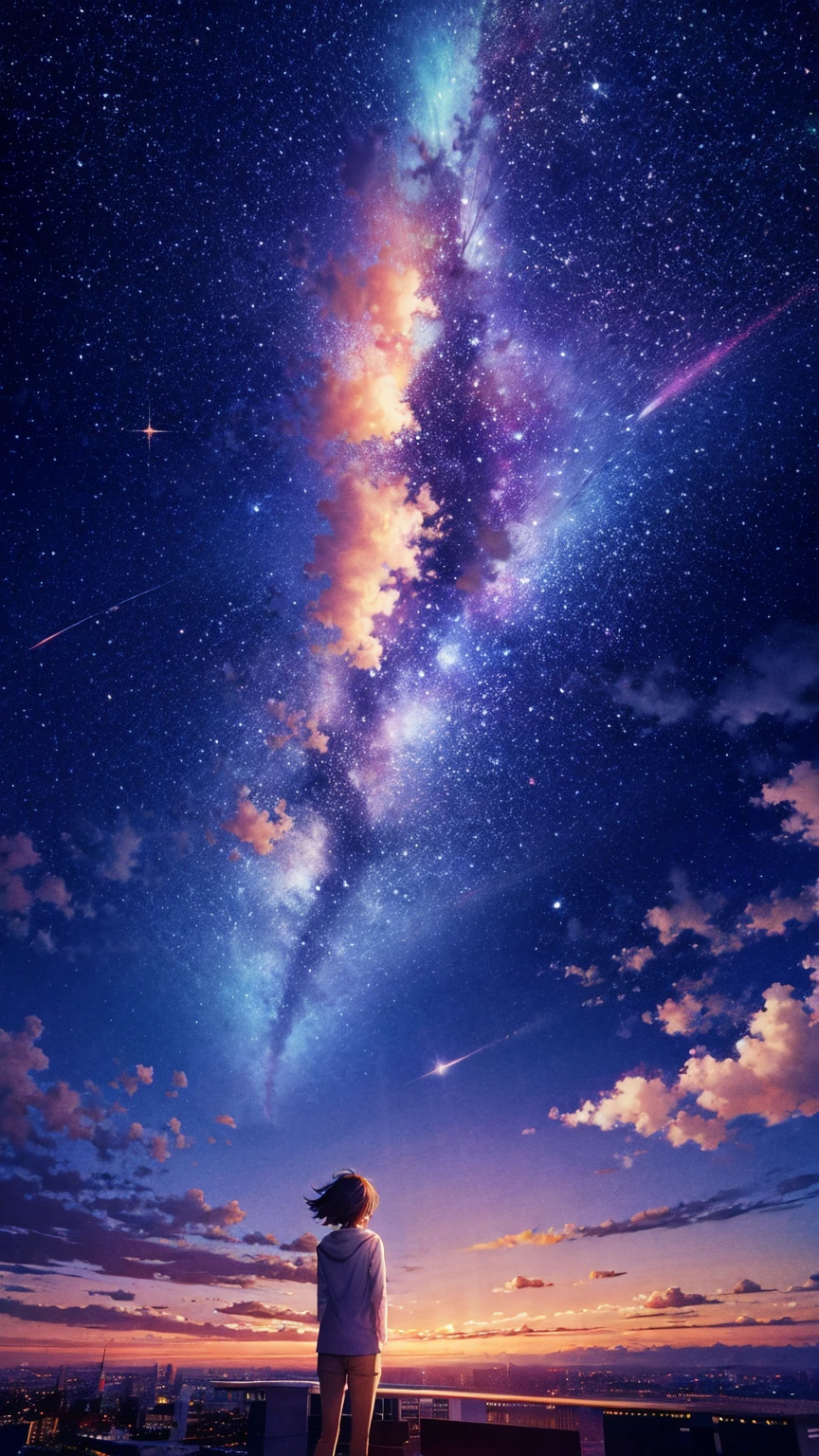 anime anime wallpapers with a view of the sky and stars, cosmic skies. by makoto shinkai, anime art wallpaper 4 k, anime art wallpaper 4k, anime art wallpaper 8 k, anime sky, amazing wallpaper, anime wallpaper 4 k, anime wallpaper 4k, 4k anime wallpaper, makoto shinkai cyril rolando, anime background art, no character