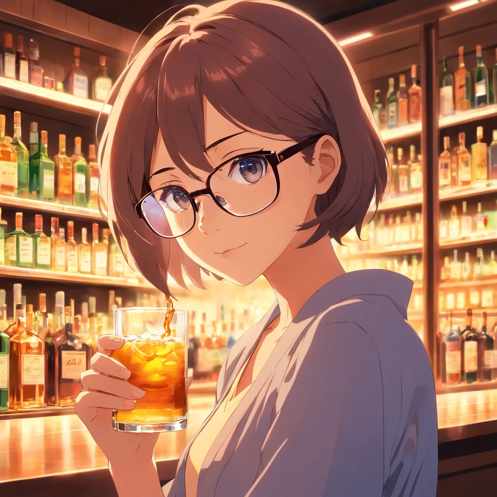glasses liquor woman