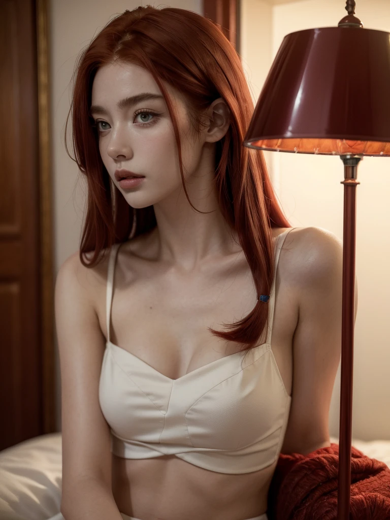 ( masterpiece, top quality, best quality,8k, girl,ultra detailed,raw photo:1.5),(photorealistic:1.4), ( Drill hair, red hair:1.5), (cinematic lighting), PerfectNwsjMajic, , Surrealism, UHD, ccurate, Super detail, textured skin, High detail, Best quality, dynamic angle, White skin,[Beautiful blue eyes], high nose,[flat chest:large breasts:0.5],(1girl),(good anatomy:0.5)),(outside),