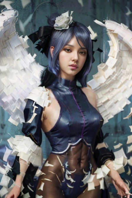 Best quality, 8k, 32k, Masterpiece, photo realistic, realistic, anime cosplay with purple wings and black wig and outfit, anime cosplay, professional cosplay, full cosplay, cosplay, anime girl cosplay, cosplay photo, cosplayer, publicity cosplay (seductive poses ), Sexy, sexy buttocks, beautiful white face shining, beautiful face, pink cheeks, beautiful lips, porcelain skin, intricate details, super detailed, super tall, supreme detail, high detail, delicate, excellent detail, fine detail, lighting cinematic, best quality, masterpiece, smooth and beautiful, CG , unity, 8k wallpaper, Stunning, fine detail, unity CG wallpaper 8k ultra detailed, large file size, highly detailed, high resolution, amazing detail, stunning detail, depth of field, oil painting effect in Rembrandt art style, concept portrait art in Stanley Artgerm Lau style, WLOP, trending on Artstation, epic, trending in society, detailed digital painting, very high quality models.