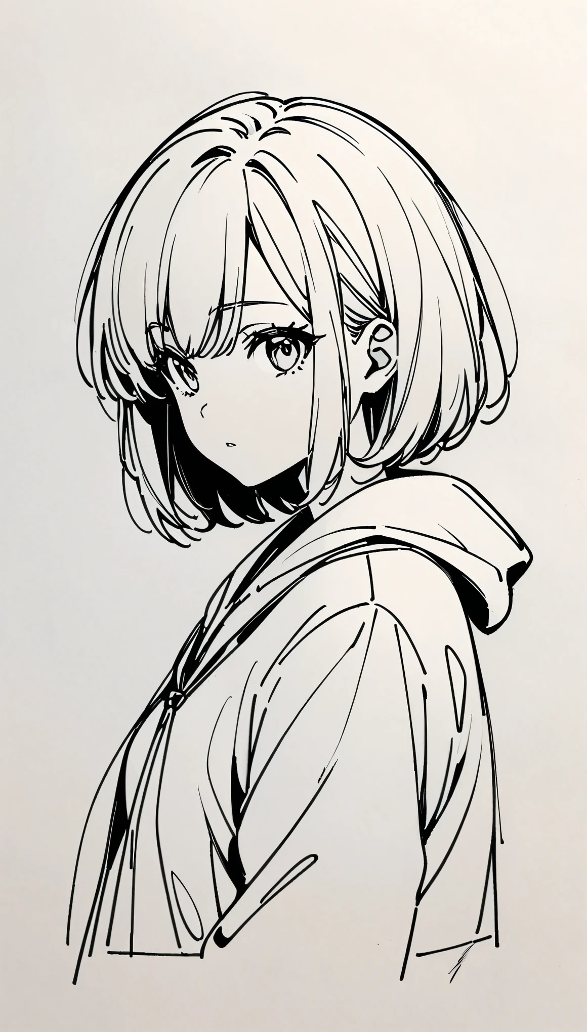 Monochrome Art, Line drawing of anime characters