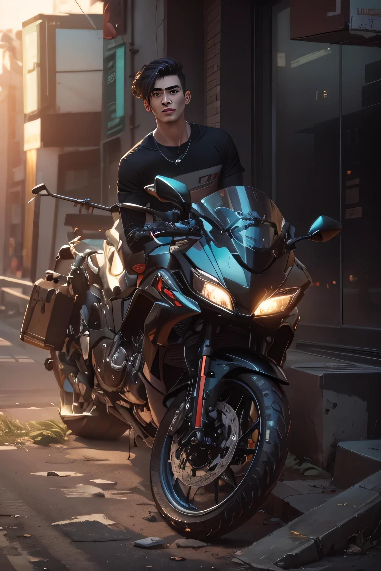 Change background cyberpunk handsome boy, realistic face, 8k, ultra realistic