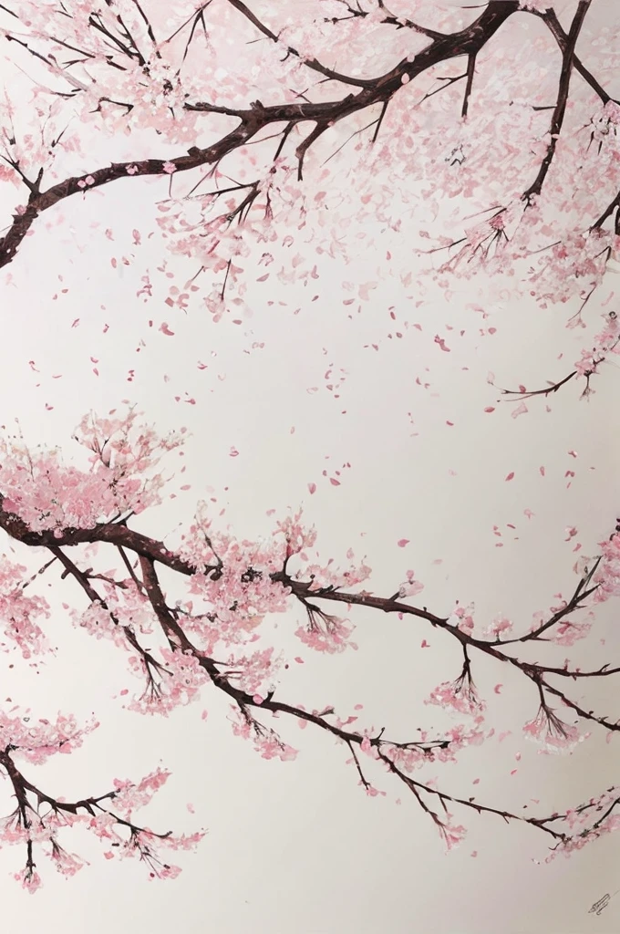 highest quality、delicate drawing、Abstract painting using lots of cherry blossom petals