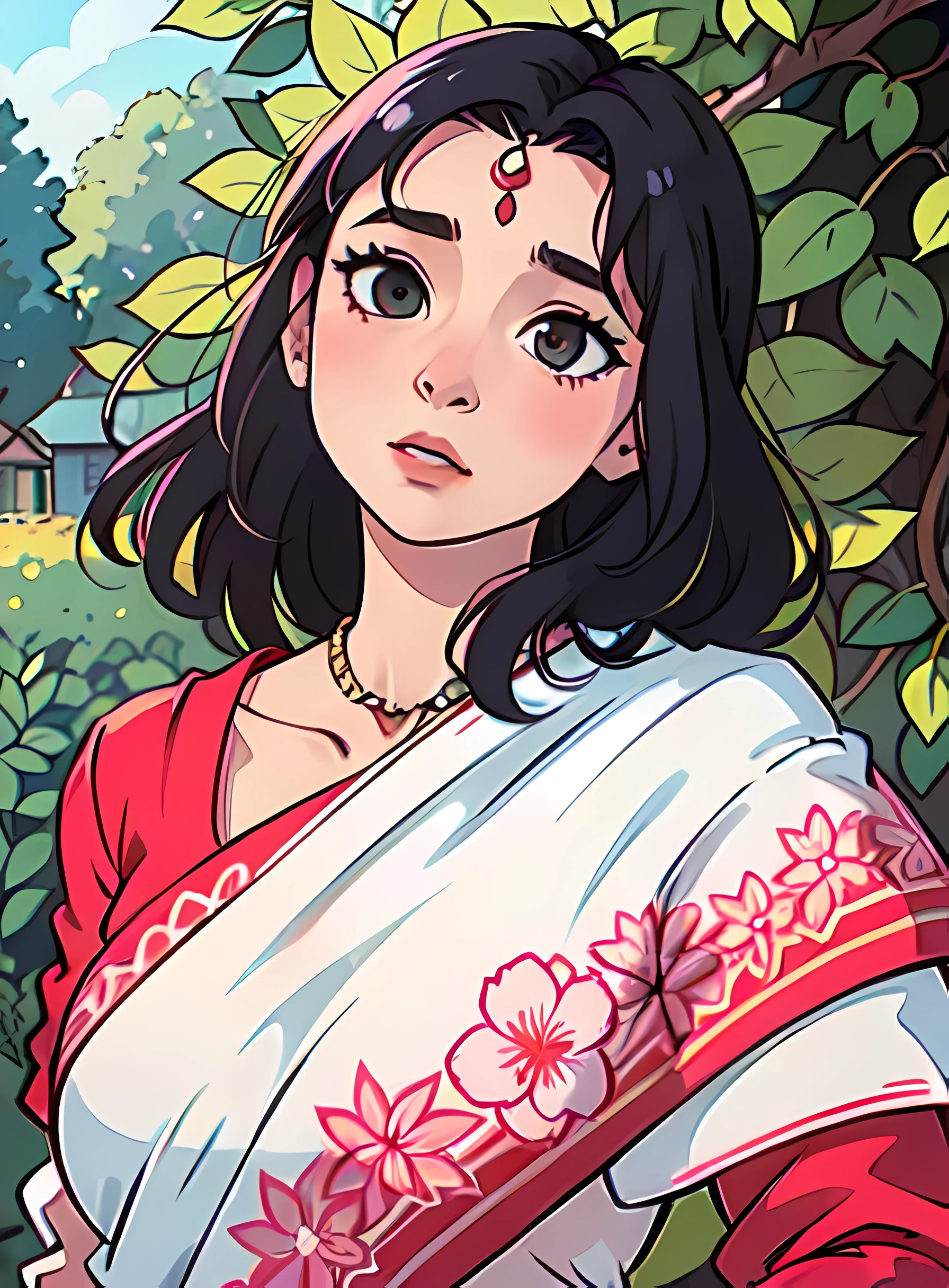 a woman in a pink sari standing in front of a hedge, faridah malik, by Pacita Abad, headshot profile picture, profile image, profile picture, portait photo profile picture, candid picture, dayanita singh, taken in the early 2020s, dressed in a sari, professional profile picture, inspired by Pacita Abad, profile pic