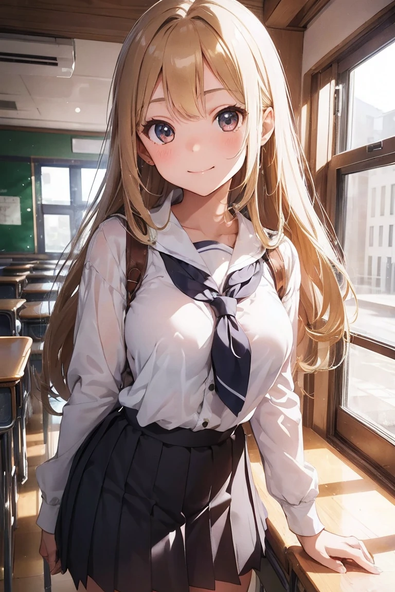 (Browsing Caution), One Girl, class room, Confused and tearful、Sweat、 shortsleeve serafuku, sailor collar, ,Color Hair Color, Small breasts、blush, bow, 赤いbow, Long sleeve, shirt, 襟付きのshirt, skirt, プリーツskirt, 黒いskirt, Small breasts, {{{Face close-up}}},Upper Body,,Pay attention to the panties,High quality underwear, Look down,View your audience, (((Panties as a gift))), Her grey panties are wet in the center, Tabletop, Highest quality, , Absurd, Perfect Skin, Detailed skin texture, Super detailed, 8K, Intricate details, Beautifully detailed face,High resolution, {{{Shadowed face}}}, mock, {{{Through clenched teeth:1.2}}}, Grin, smile, 視聴者をLook down, masterpiece,Absurd, Beautiful details when viewed from the front,Japanese cute face