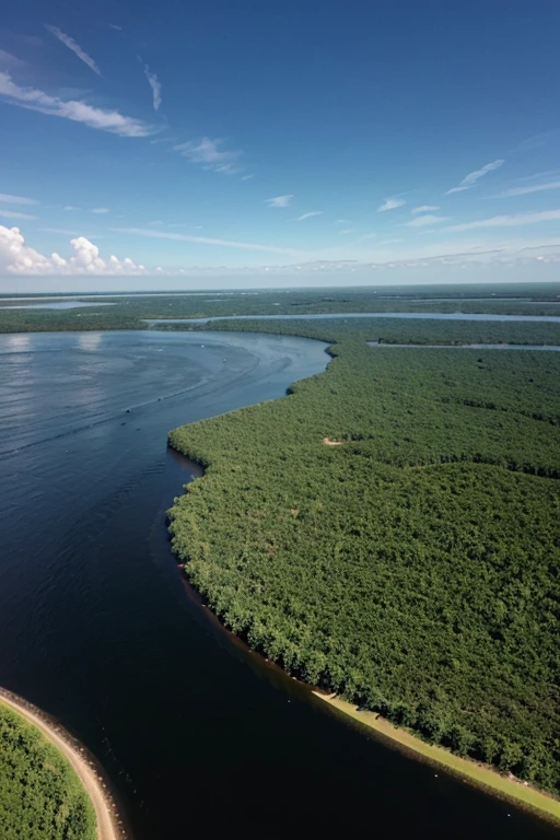 image meeting of the waters of the Tapajos River and the Amazon