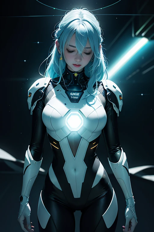 (master piece:1.2),best quality,(near sky,medium length hair:1.2),(enlightenment:1.2),beautiful scenery,dreads,(Elaborate luminescence,lens flare glow),(hyper detail),hyper detail,(exquisite details),(intricate details {force),(movie light,Top quality backlight),clear lines,new world,looking at the audience,one woman,(space girl,space),one woman,perfect body,(1 girl),(bright bioluminescent hairs,bright shining eyeilky Way,Alien Planet),(Astronaut in sexy futuristic spaceuit:1.1),The material of the spaceuit is light and thin,Tight spacesuit,Lightly closed eyes,(cyberpunk personality),(that's it:1.3),(put on makeup)),high contrast,(best lighting,very sophisticated、beautiful feceovie Moonlight)),very colorful,((Photoshop pastel painting:1.1)),ethereal,(ムービー・master piece),suspenseful,funk,(star scrim),splash of color,absolutely eye-catching,((caustics)),dynamic angle,big breasts beautiful(Detailed brilliance),(spine-chilling),(Complex movie scenes behind it:1.2),environmental occlusion, (Moonshine around), raytracing reflections, Intricately detailed background , (Glowing spaceuit), terrorism, (Bioluminescent Plants:1.2), terrorism, anxious, futuristic, terrorism, (Hologram Head-Up Display), (Delicate Great Comet)