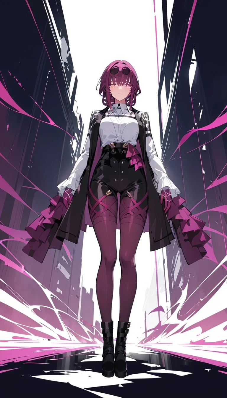 Kafka,attractive woman [Gunner:Bounty Hunter:0.4] Standing in the wilderness at the end of the world (glitch wave style:1) 